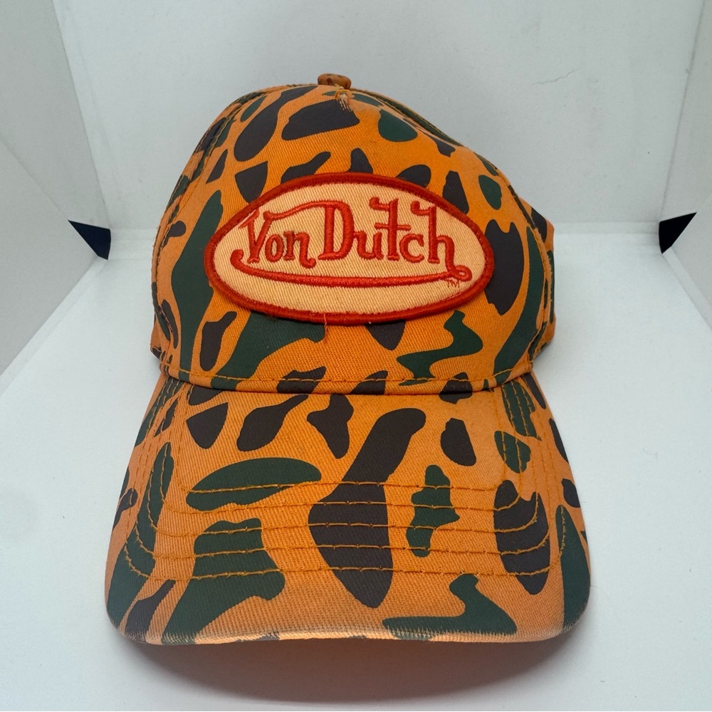 Von Dutch Camouflage Orange / Green Trucker Hat